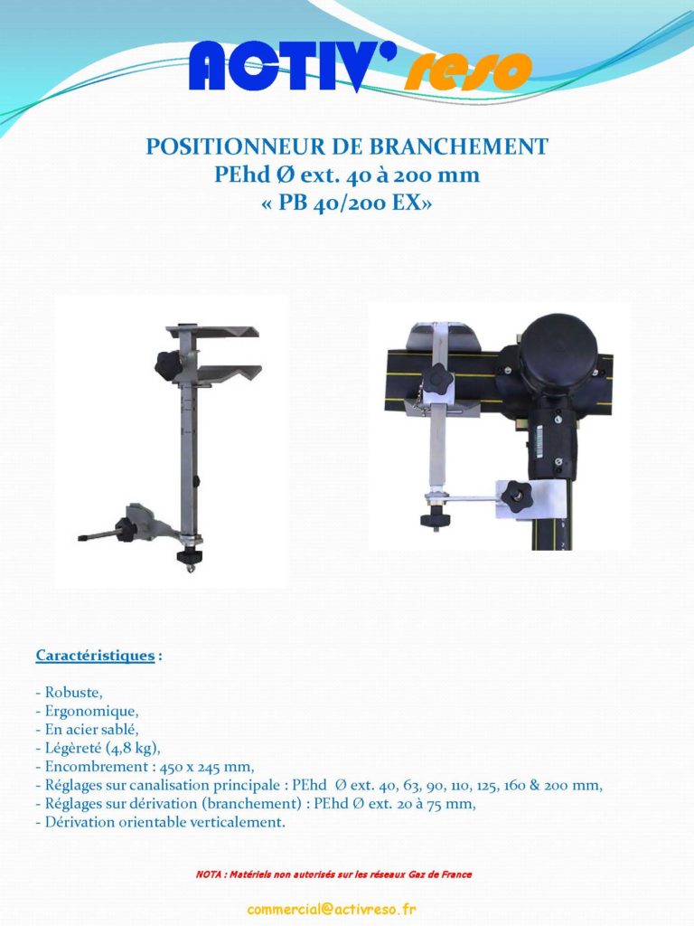 ACTIV'reso - Eau - Positionneur de branchement