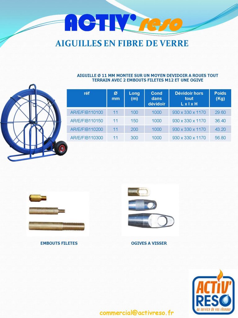 aiguilles en fibre de verre - activreso