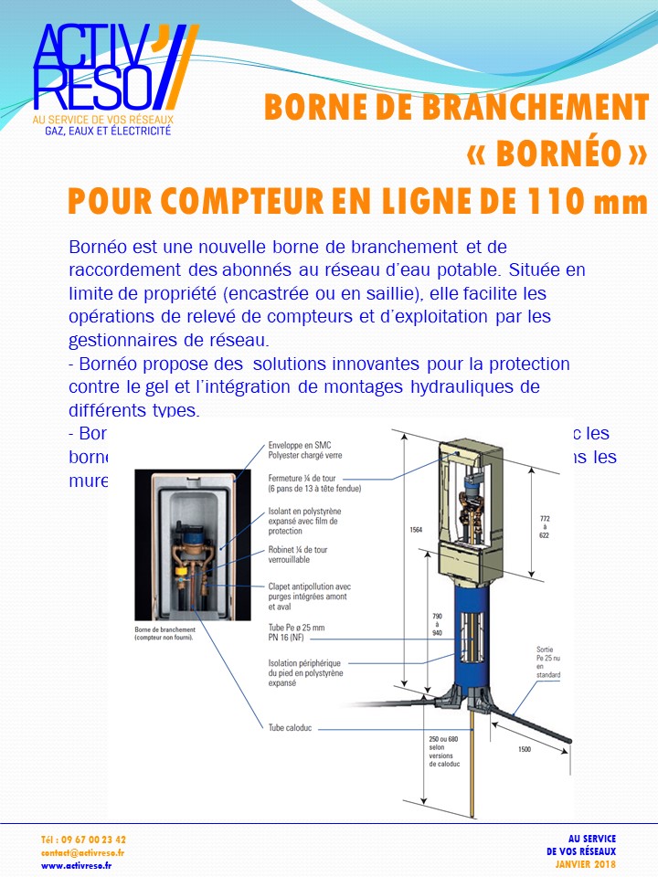 Borne de branchement Bornéo - activreso