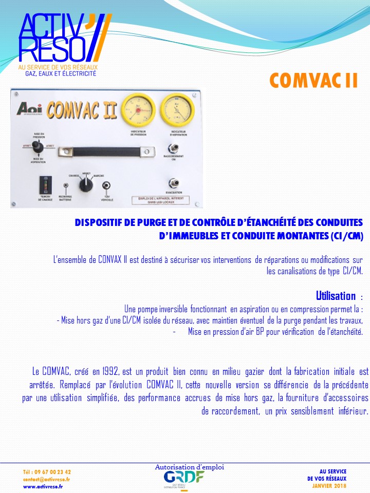 Dispositif de purge & contrôle d'étanchéite CICM - activereso