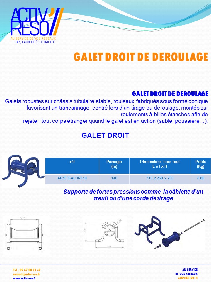 Galet droit de deroulage - activreso
