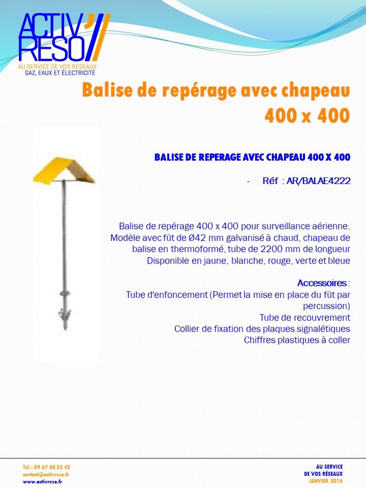 balise de reperage avec chapeau - activreso
