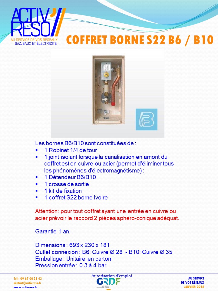 coffret borne S22 B6_B10 - activreso