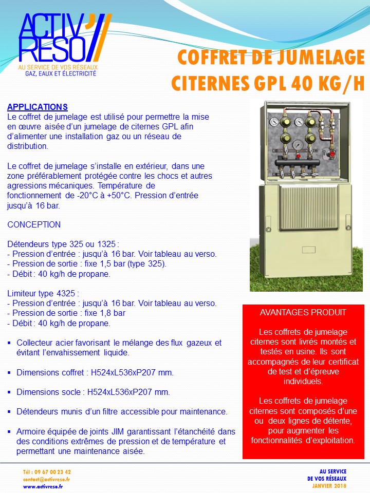 coffret de jumelage pour citerne propane - activreso