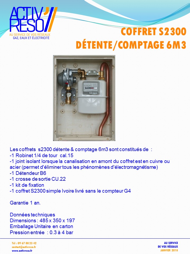 coffret gaz s2300 detente_comptage B6 - activreso