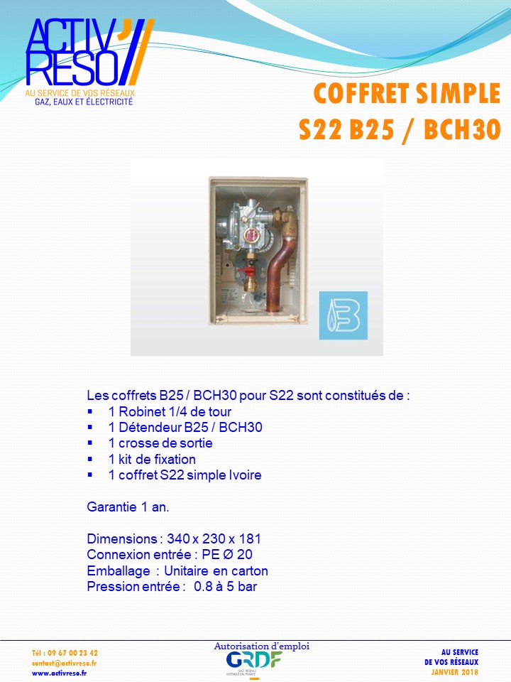 coffret simple S22 B25_BCH30 - activreso