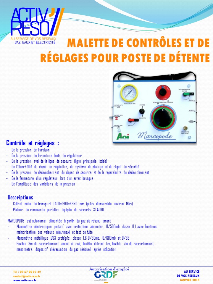 malette de controle et reglage poste - activreso