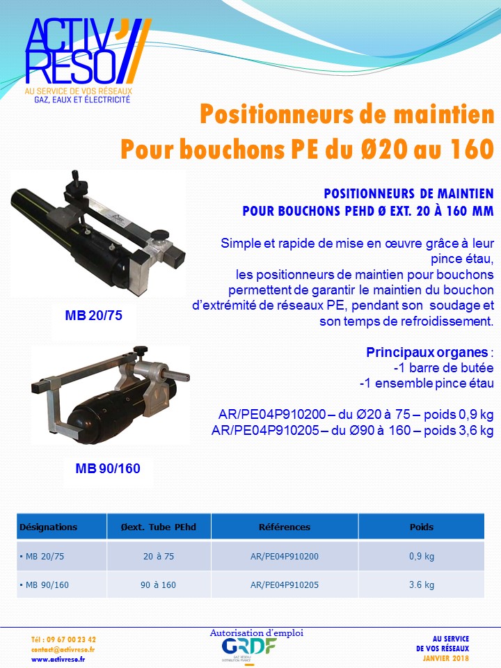positionneur de bouchon pe 20 160 gaz - activreso