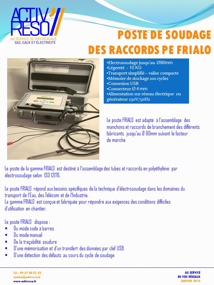 poste de soudage FRIALO - activreso
