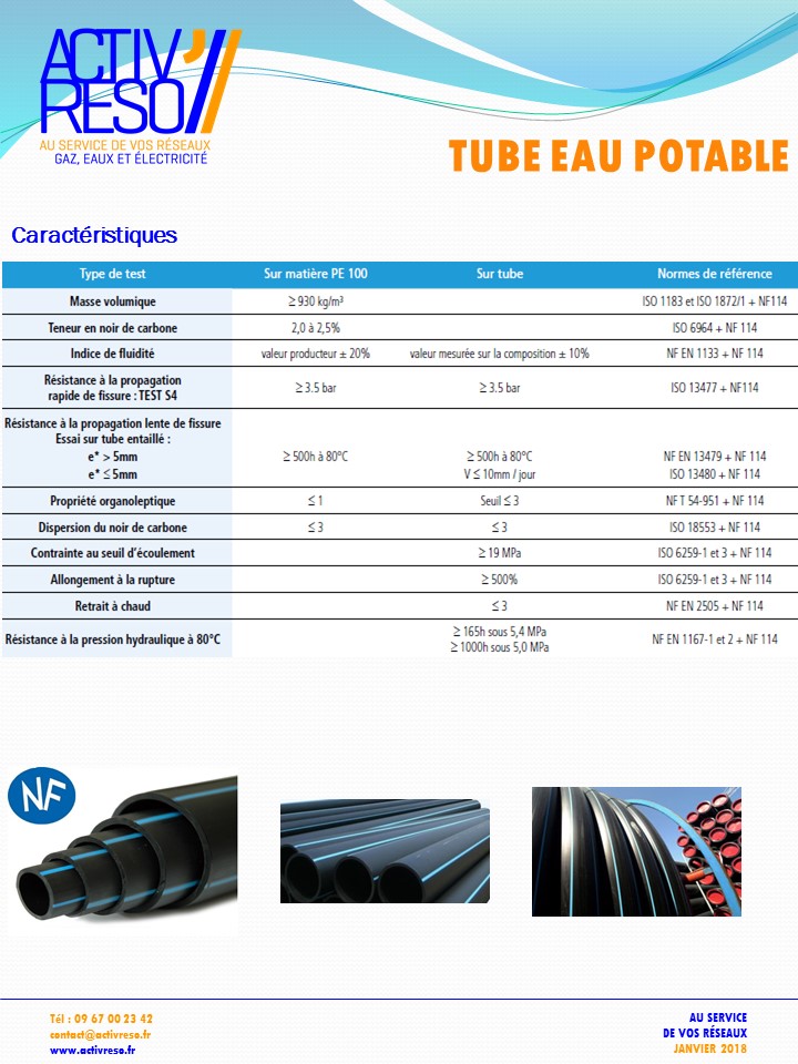 tube eau potable PE100 - activreso