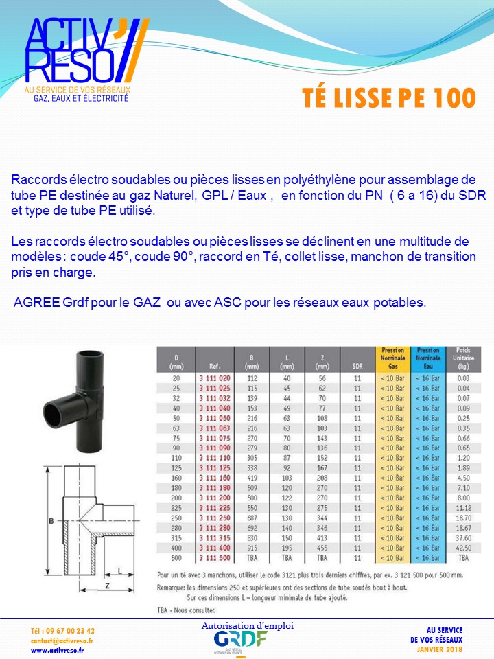 té lisse pe100 - activreso