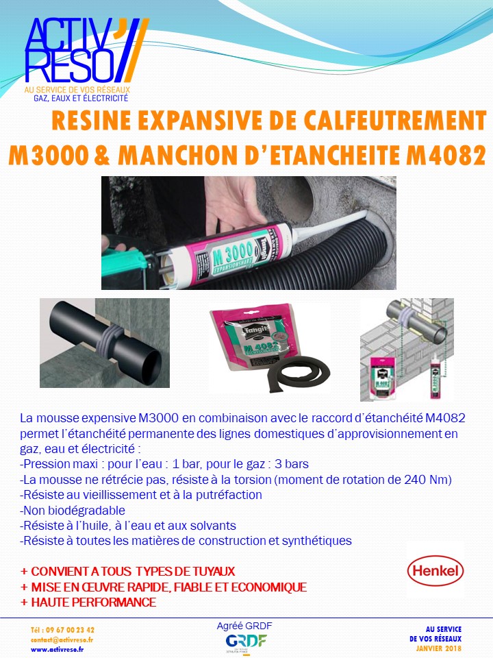 KIT RESINE M3000 calfeutrement & manchonM4082 - activreso