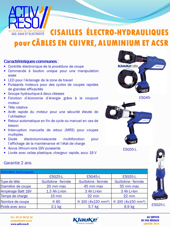 cissaille electro-hydraulique cable cuivre, aluminium et acsr - activreso