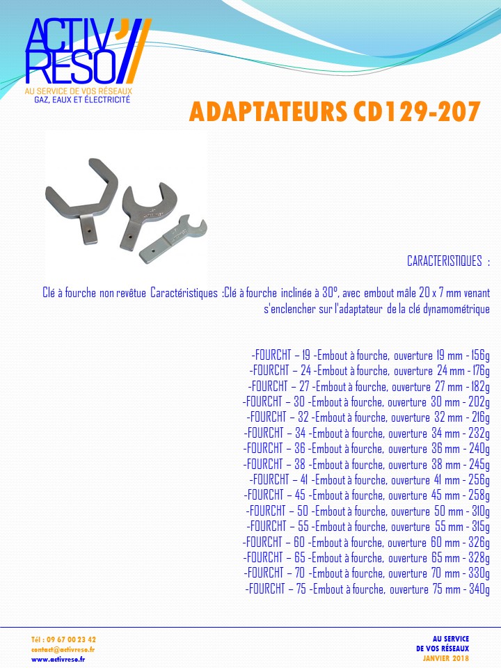 cle dynamometrique - adaptateurs - activreso