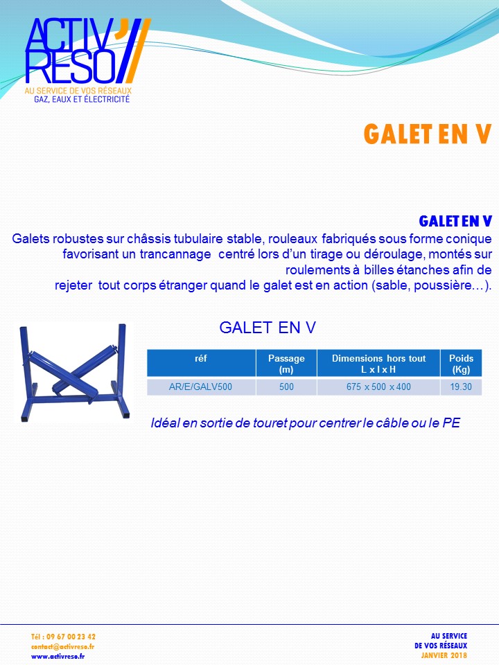 Galet en V pour touret - activreso
