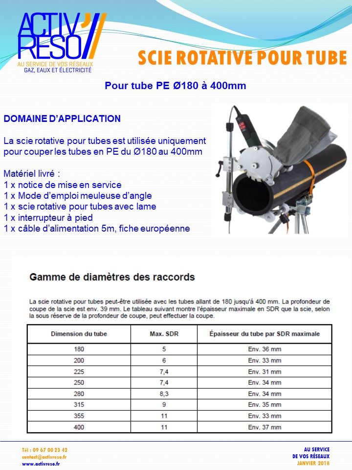 Scie rotative pour tubes - activreso