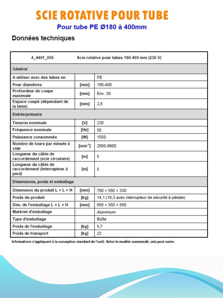 Scie rotative pour tubes - activreso