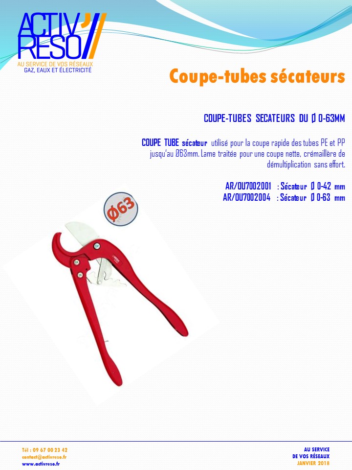 coupe-tubes sécateurs 0-63mm - activreso