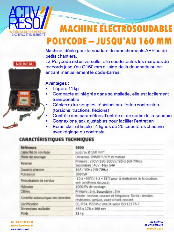 machine electrosoudable polycode- activreso