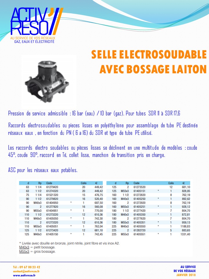 selle de derivation bossage laiton - activreso
