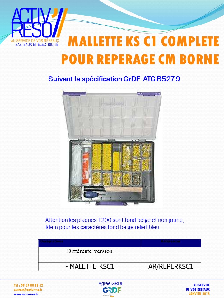 mallette ks c1 complete pour reperage borne cm - activreso