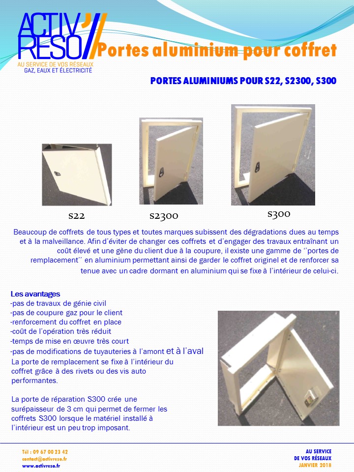 portes aluminium pour coffret s22 s300 et s2300- activreso